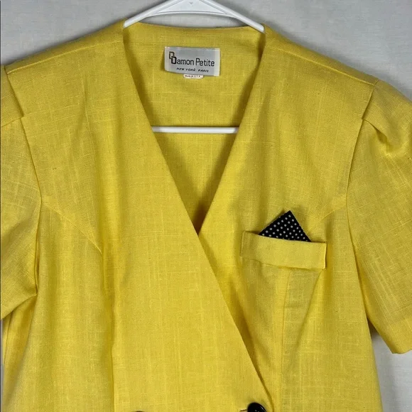 Vintage Union Made Damon Petite Yellow Button Up Career Dress - Picture 4 of 14